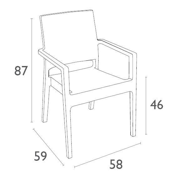 Комплект пластиковой мебели Miami Ibiza антрацит