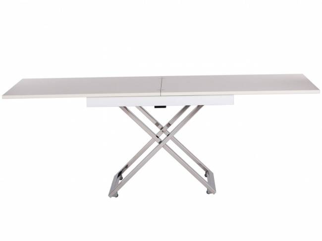 Стол-трансформер Левмар Cross D78/S79 белый/ опоры нерж.сталь