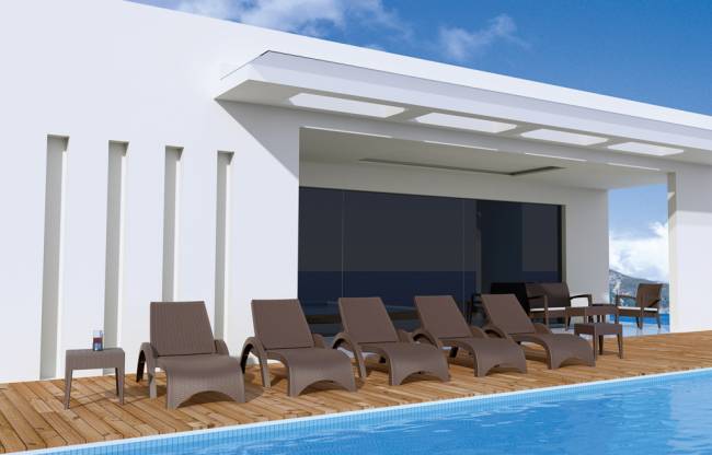 Столик плетеный для шезлонга GT 1009 коричневый 450х450х450 мм