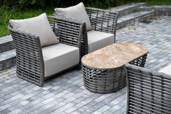 "Валенсия" лаунж-зона из искусственного ротанга, цвет серый