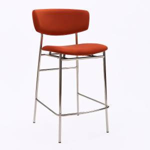 Дизайнерский полубарный стул Marko терракотовый, основание хром
