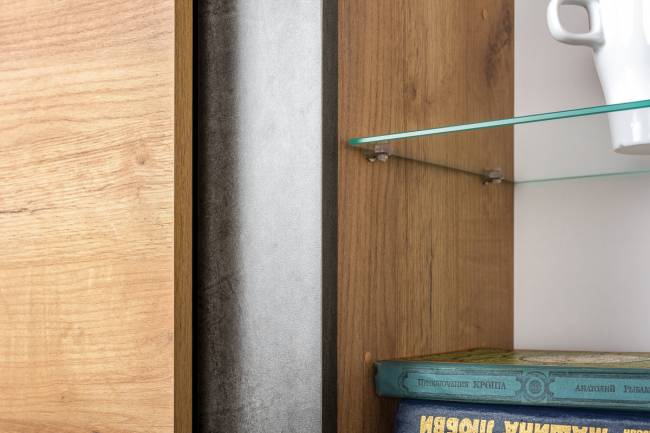 Стенка для гостиной Арчи-3 цвет дуб крафт золотой/камень тёмный