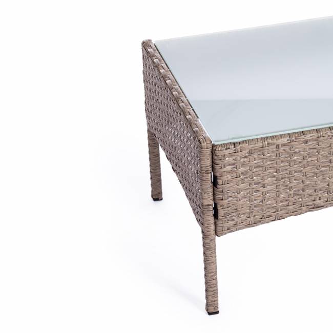 Лаундж сет (диван+2кресла+столик+подушки) (mod. 210013 А) пластиковый ротанг, 107х60х83см/60х60х83см/79,5х45,5х34см, серый, ткань: DB-11 светло-серый