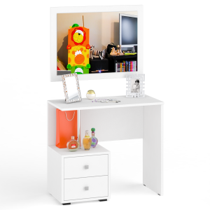 Стол косметический с зеркалом Камелия цвет белый