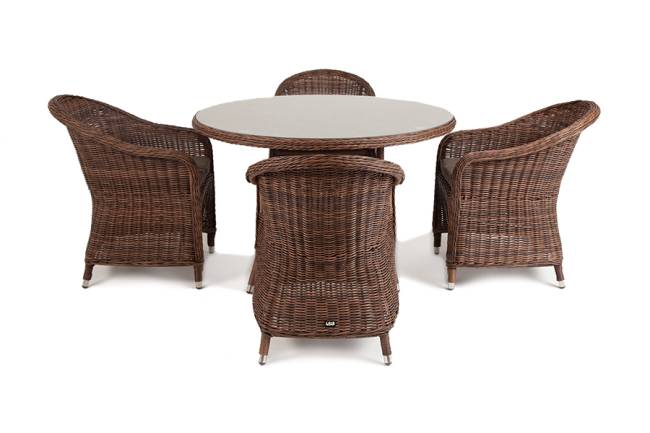 "Равенна" обеденная группа плетеная, цвет коричневый "Равенна" обеденная группа плетеная, цвет коричневый