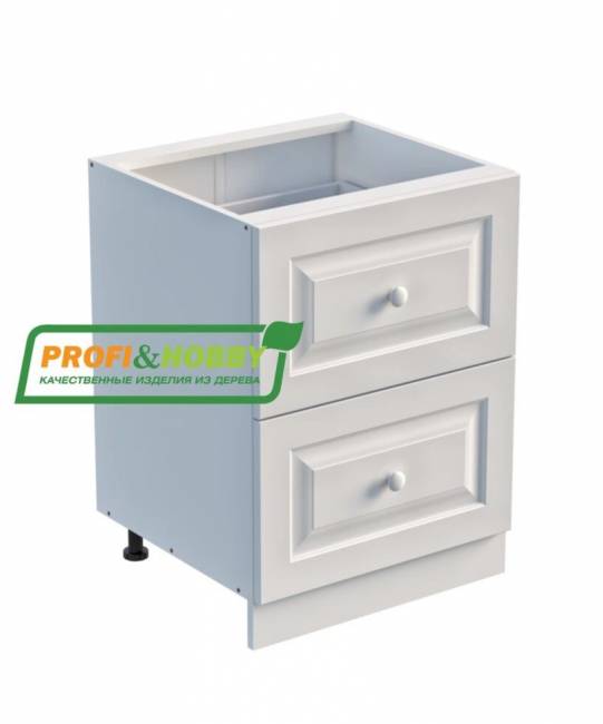 Тумба 2 ящика 500 х 560 х 720 сосна, без покраски