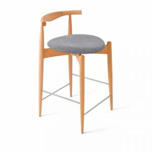 Стул Noble полубарный, массив бука - серый - бук светлый