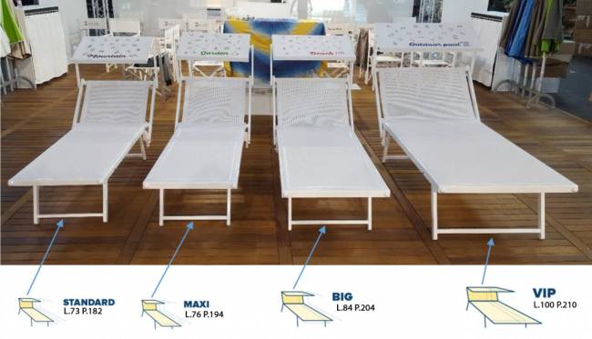 Шезлонг-лежак металлический VIP 2100х1000х470 мм