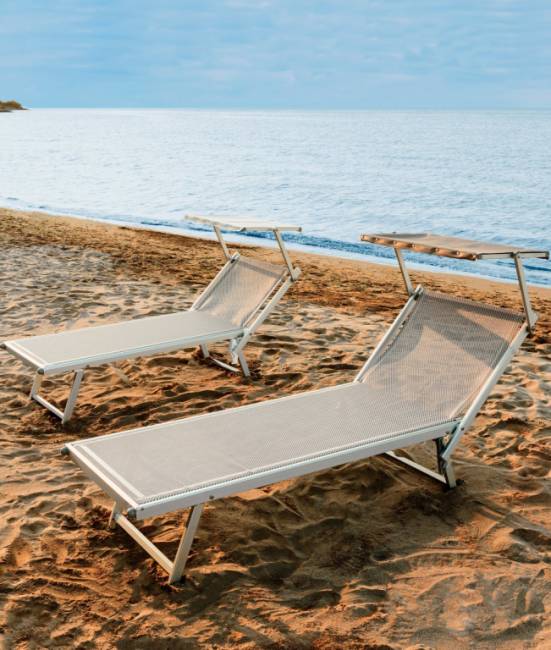 Шезлонг-лежак металлический VIP 2100х1000х470 мм