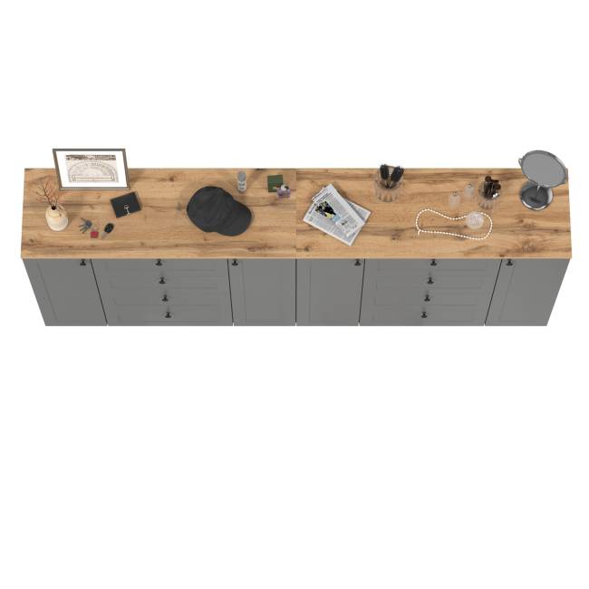 Два больших комода Остин цвет серый графит/дуб крафт золотой