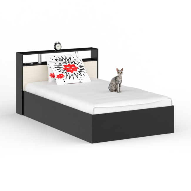 Кровать 1200 Камелия + две тумбы цвет венге/дуб лоредо Кровать 1200 Камелия + две тумбы цвет венге/дуб лоредо