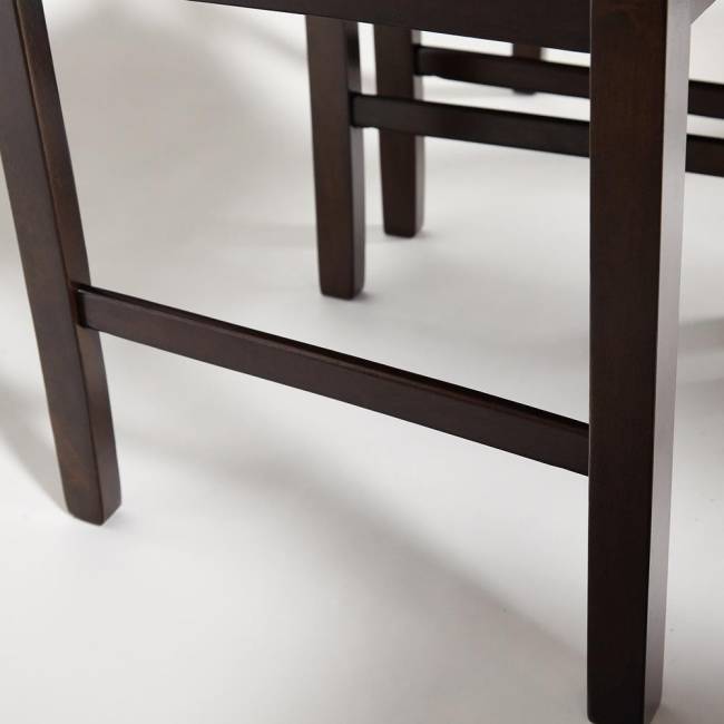 Обеденный комплект Хадсон (стол + 4 стула)/ Hudson Dining Set дерево гевея/мдф, стол: 110х70х75см / стул: 44х42х89см, cappuccino (темный орех), ткань кор.-зол. (1 cappuccino (темный орех) дерево гевея/мдф