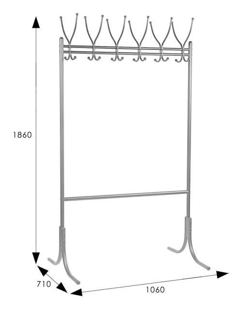 Вешалка напольная на колесах М 11 металлик Вешалка напольная на колесах М 11 металлик