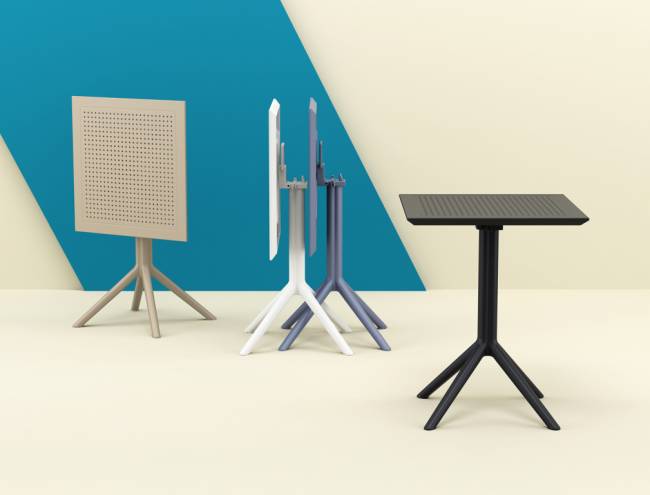 Стол пластиковый складной Sky Folding Table 60 темно-серый 600х600х740 мм Стол пластиковый складной Sky Folding Table 60 темно-серый 600х600х740 мм