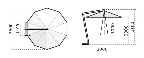 Зонт профессиональный Ø3.5 м Torino Braccio имитация ироко, слоновая кость Ø3500 мм Зонт профессиональный Ø3.5 м Torino Braccio имитация ироко, слоновая кость Ø3500 мм