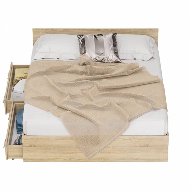 Кровать с ящиками Стандарт 1600 цвет дуб сонома Кровать с ящиками Стандарт 1600 цвет дуб сонома