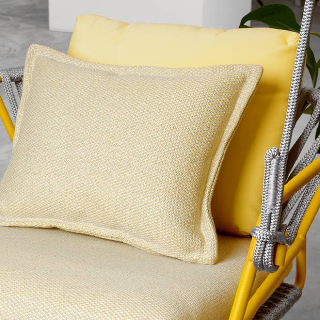 Качели плетеные Lisa Swing желтый, серебристый 730х650х1750 мм Качели плетеные Lisa Swing желтый, серебристый 730х650х1750 мм