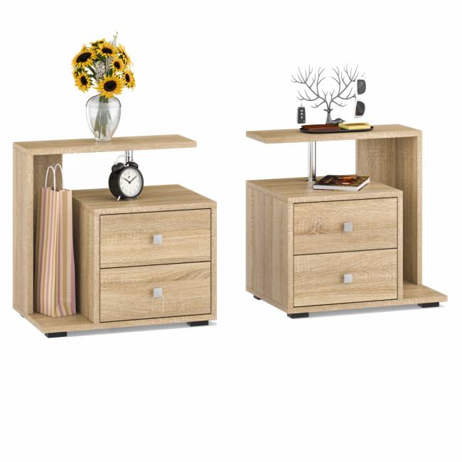 Кровать 1600 Камелия + две тумбы цвет дуб сонома