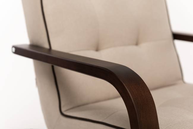 Кресло Leset Модена Орех текстура Malmo 05 (бежевый), кант Malmo 28 (коричневый) Кресло Leset Модена Орех текстура Malmo 05 (бежевый), кант Malmo 28 (коричневый)