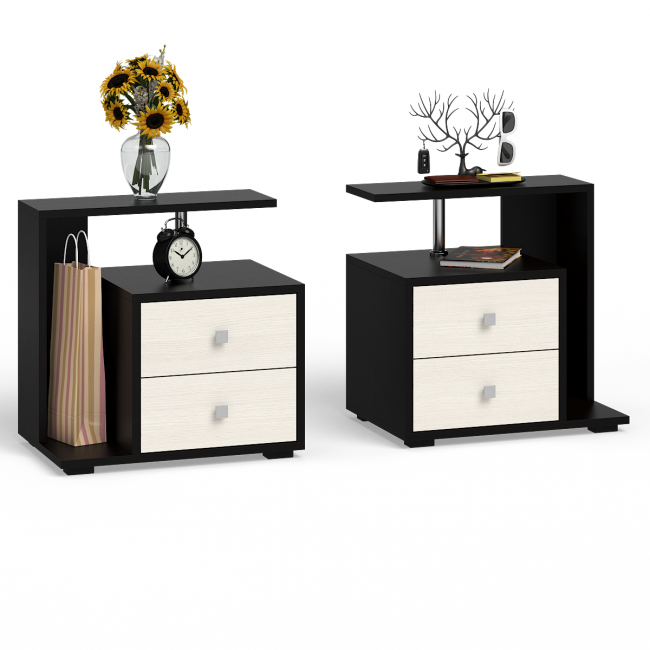 Кровать 1800 Камелия + две тумбы цвет венге/дуб лоредо Кровать 1800 Камелия + две тумбы цвет венге/дуб лоредо