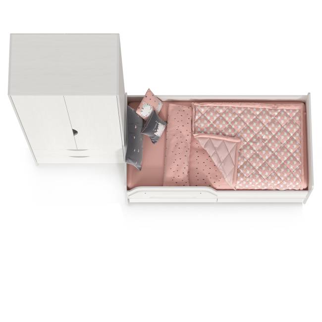 Кровать детская с ящиками со шкафом Уна цвет белый