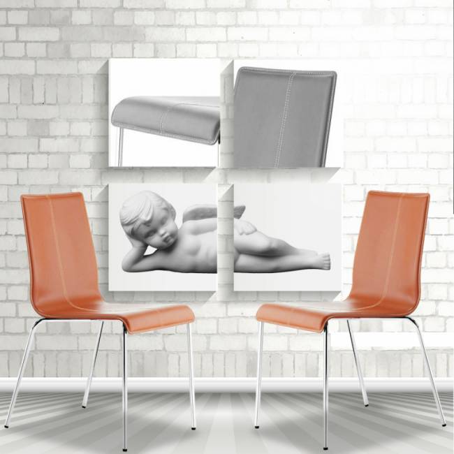 Стул офисный Kuadra темно-рыжий 460х530х865 мм