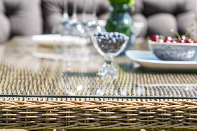 "Латте" плетеный стол из искусственного ротанга 160х90см, цвет соломенный "Латте" плетеный стол из искусственного ротанга 160х90см, цвет соломенный