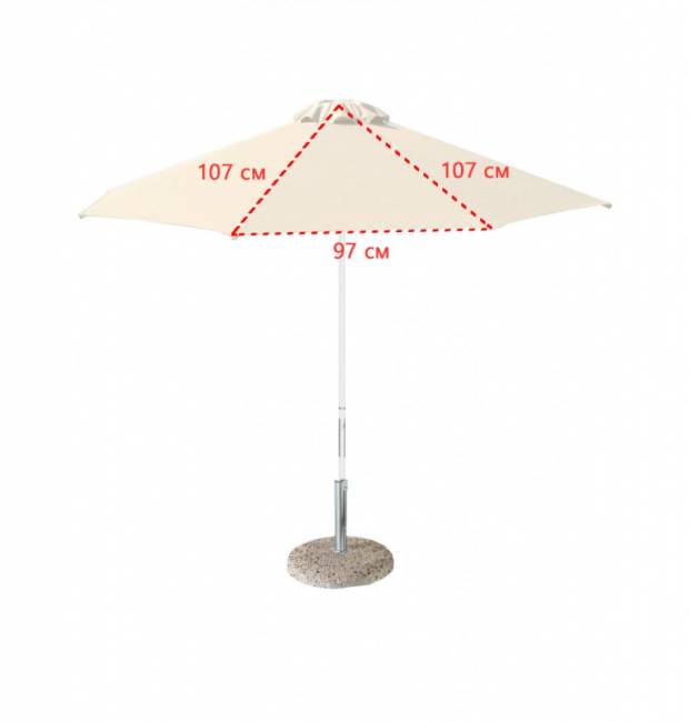 Зонт пляжный профессиональный Ø2.5 м Kiwi Clips белый, бежевый Ø2500 мм