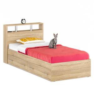 Кровать с ящиками Камелия 900 цвет дуб сонома