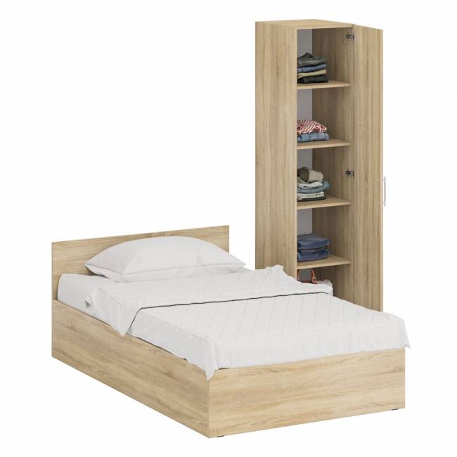 Кровать односпальная 1200 с пеналом Стандарт цвет дуб сонома Кровать односпальная 1200 с пеналом Стандарт цвет дуб сонома