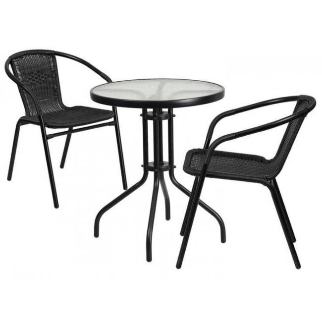 Комплект мебели Асоль LRC03/LRT02-D60 Black (2+1) Комплект мебели Асоль LRC03/LRT02-D60 Black (2+1)