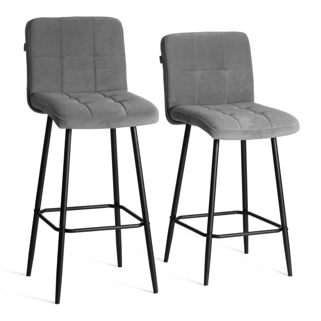 Барный стул  Medeo/Медео велюр, серый, 29, 45х56х113 см серый велюр