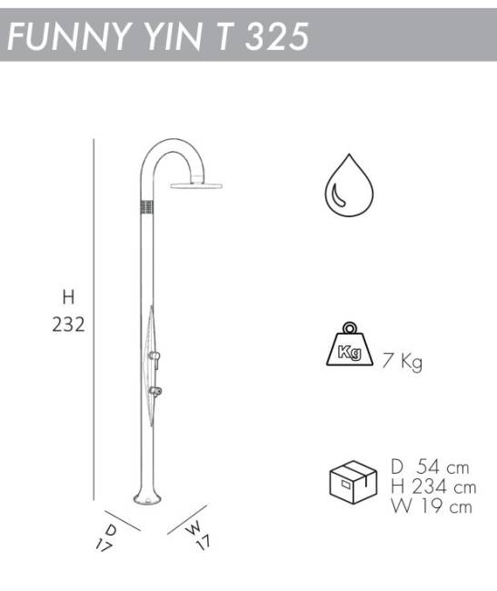 Душ уличный Funny Yin T 325 белый 170х170х2320 мм Душ уличный Funny Yin T 325 белый 170х170х2320 мм
