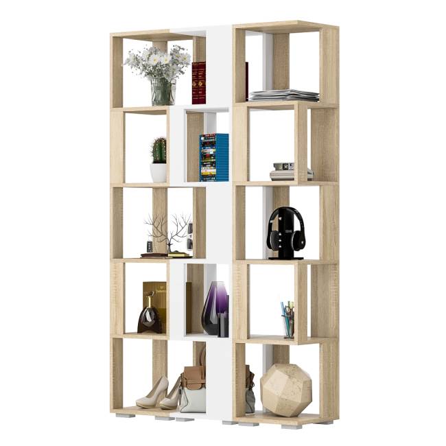 Комплект их 3-х открытых стеллажей цвет дуб сонома/белый