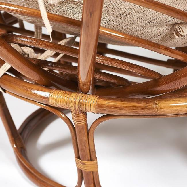 Кресло PAPASAN/ПАПАСАН 23/01 W  /с подушкой/ диаметр подушки 129 см, 115х101х104 см, Pecan (орех), ткань Старт Pecan (орех)