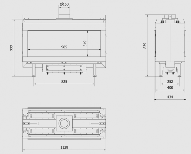 Газовая топка Kratki Pro LEO/100/TUNEL/G20 (магистральный газ)