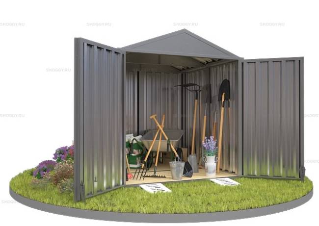 Хозблок SKOGGY секционный с двускатной крышей 2 х 2 м, цинковый Хозблок SKOGGY секционный с двускатной крышей 2 х 2 м, цинковый