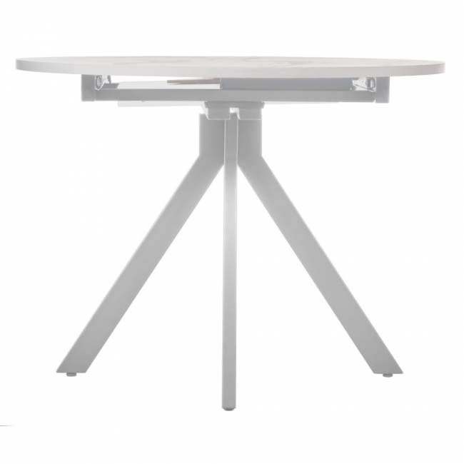 Стол Rudolf круглый раскладной 100-130x100x75см, белый мрамор, белый Стол Rudolf круглый раскладной 100-130x100x75см, белый мрамор, белый