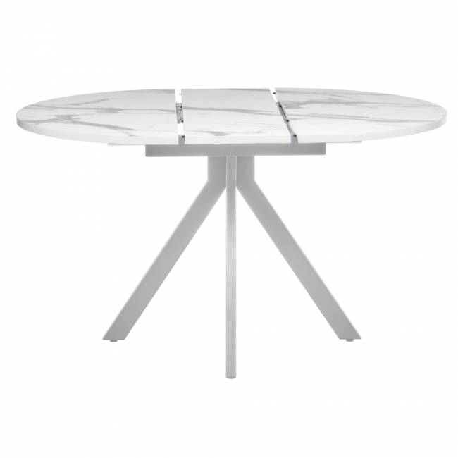 Стол Rudolf круглый раскладной 100-130x100x75см, белый мрамор, белый Стол Rudolf круглый раскладной 100-130x100x75см, белый мрамор, белый
