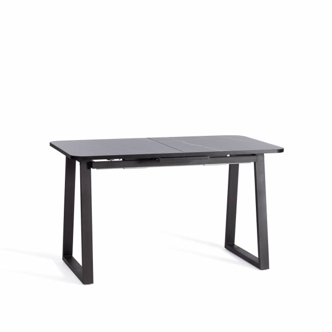 Стол MALTIDO ЛДСП/HPL/металл, 130 х 75+30 х 75 см, Мрамор чёрный/чёрный Мрамор чёрный/чёрный ЛДСП/HPL/металл