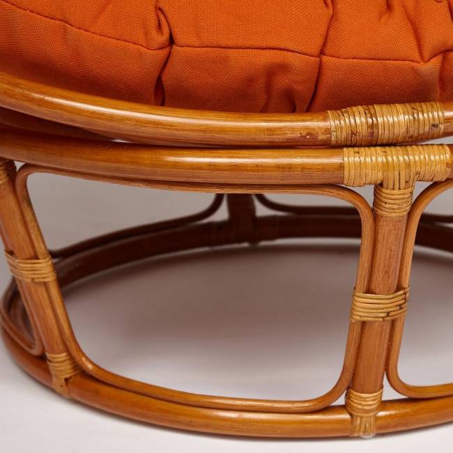 Кресло PAPASAN/ПАПАСАН 23/01 W  /с подушкой/ диаметр подушки 122 см, 115х101х104 см, Cognac (коньяк), ткань Оранжевый, С 23 Кресло PAPASAN/ПАПАСАН 23/01 W  /с подушкой/ диаметр подушки 122 см, 115х101х104 см, Cognac (коньяк), ткань Оранжевый, С 23