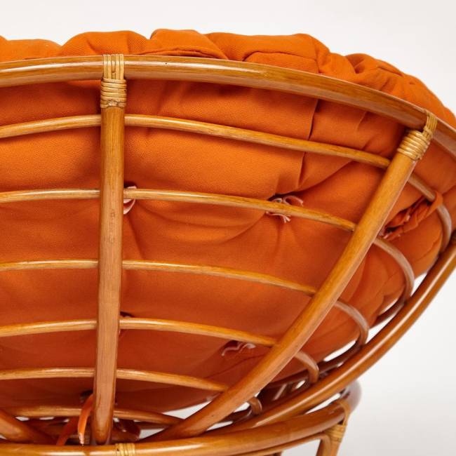 Кресло PAPASAN/ПАПАСАН 23/01 W  /с подушкой/ диаметр подушки 122 см, 115х101х104 см, Cognac (коньяк), ткань Оранжевый, С 23 Кресло PAPASAN/ПАПАСАН 23/01 W  /с подушкой/ диаметр подушки 122 см, 115х101х104 см, Cognac (коньяк), ткань Оранжевый, С 23