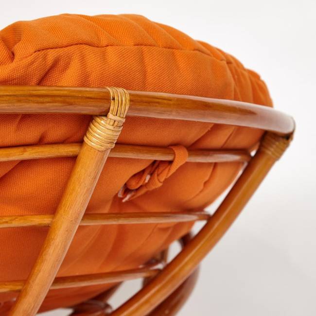 Кресло PAPASAN/ПАПАСАН 23/01 W  /с подушкой/ диаметр подушки 122 см, 115х101х104 см, Cognac (коньяк), ткань Оранжевый, С 23 Кресло PAPASAN/ПАПАСАН 23/01 W  /с подушкой/ диаметр подушки 122 см, 115х101х104 см, Cognac (коньяк), ткань Оранжевый, С 23