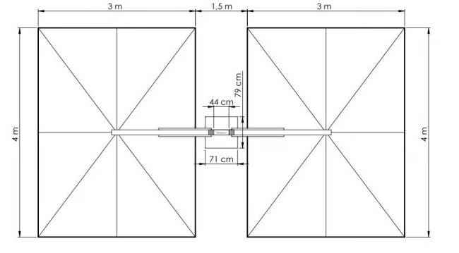 Зонт профессиональный двухкупольный 7.5х4 м Banana Plus Double 7500х4000 мм