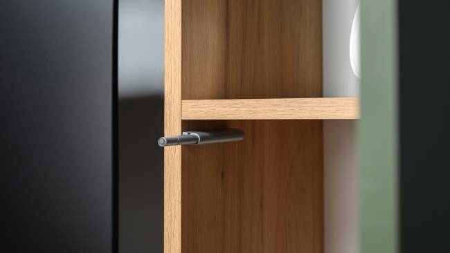 Рабочий компьютерный стол Комфорт 12.71 цвет гикори рокфорд натуральный/дымчатый зелёный