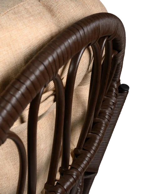 Кресло качалка с подножкой из искусственного ротанга, орех