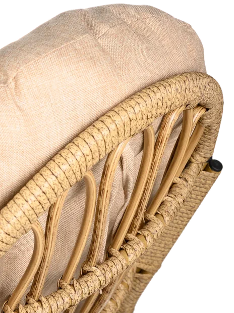 Кресло качалка с подножкой из искусственного ротанга, бамбук