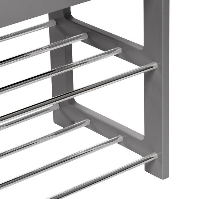 Банкетка Leset "Грейс" Серый ясень V19 коричнево-красный, каретная стяжка